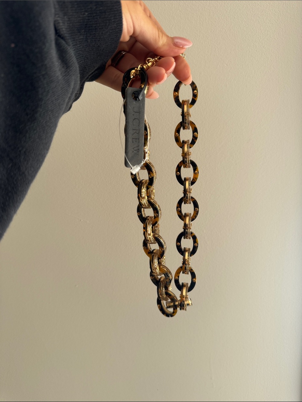 J. Crew Tortoiseshell Link Chain Belt in Brown and Gold